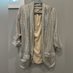 Sequin Blazer 3/4 Sleeve